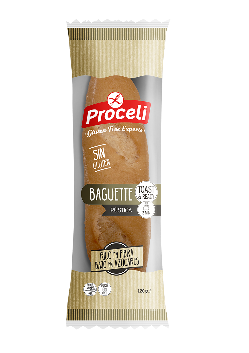 BAGUETTE RÚSTICA Gluten Free 120g Proceli